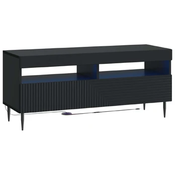 LED televizoriaus spintelė Juoda Apdirbta mediena