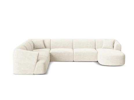 Modular Panoramic Left Corner Sofa, "Campi", 7 Seats, 330x255x70 Made in Europe