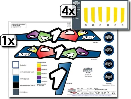 Berg Buzzy - Sticker set Geltona