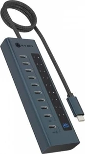 ICY BOX Hub USB-C, 10-Port,PD20W 9xUSB-C/1xUSB-C + 1xPD 20W,blau