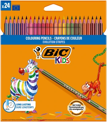 Bic Crayons Eco Evolution Stripes 18+6 spalvų (950525)