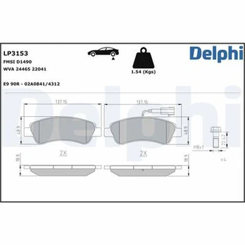 DELPHI LP3153 Brake pad set