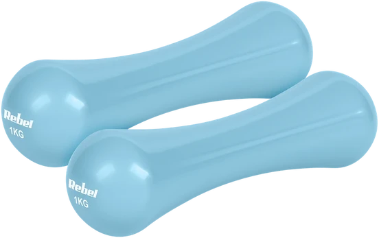 Hantelki żeliwne winylowe 2x1kg, REBEL ACTIVE
