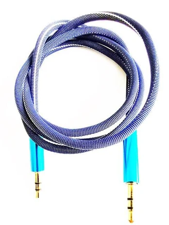 Mocco Textile Premium AUX Cable 3.5 mm -> 3.5 mm 1m Mėlyna