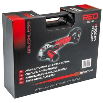 Akumuliatorinis Kampinis šlifuoklis RED TECHNIC RTSZK0140
