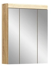 Pakabinama vonios spintelė su veidrodžiu MC Akcent Lambda, ruda, 19 cm x 60 cm x 79 cm kaina