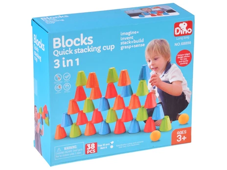 Žaidimas Dino 3in1 Stacking Cups, įvairių spalvų