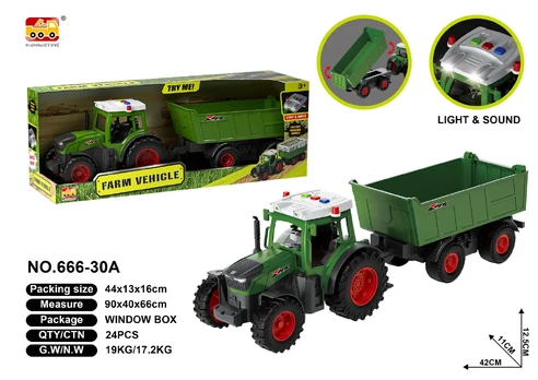 Tractor with Trailer with Lights and Sound Function