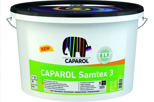 Lubų dažai Caparol SAMTEX 3 ELF B3, balti, 2,35 l