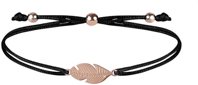 Troli String bracelet with feather juodas / bronze