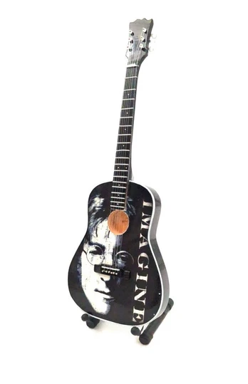 Mini gitara John Lennon stiliaus – mahagonas, 1:4, The Beatles gerbėjams