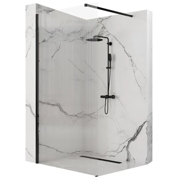 Walk-in dušo sienelė Rea Aero Intimo, Juodas Mat, 90 cm