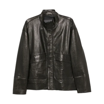 Odinė striukė vyrams, Juoda, Leather jacket