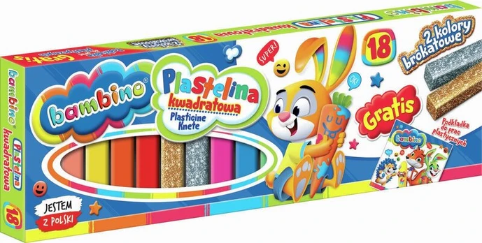 Plastilinas Bambino, 18 spalvų