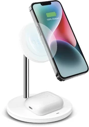 SBS Charging Stand 2in1, white kaina