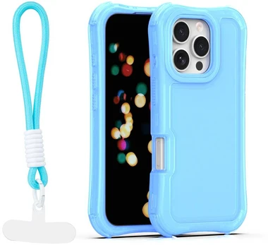 Dėklas Telforceone Safepop case with strap for iPhone 16 Pro 6,3' mėlynas