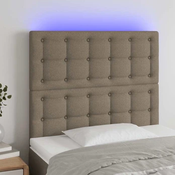 Galvūgalis su LED, taupe spalvos, 80x5x118/128cm, audinys