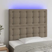 Galvūgalis su LED, taupe spalvos, 80x5x118/128cm, audinys kaina