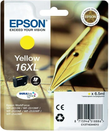 Spausdintuvo kasetė Epson 16 DURABrite, geltona