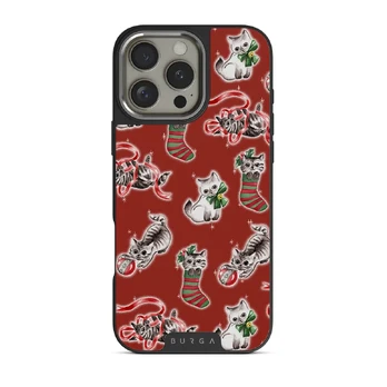 Merry Kitty - iPhone 16 Pro Case, Elite Dark (MagSafe) / Silver
