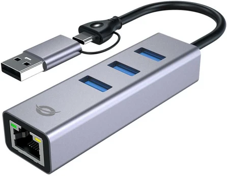 CONCEPTRONIC Adapteris USB-C/-A3.0->GbE+3x-A3.0 5Gbs gr
