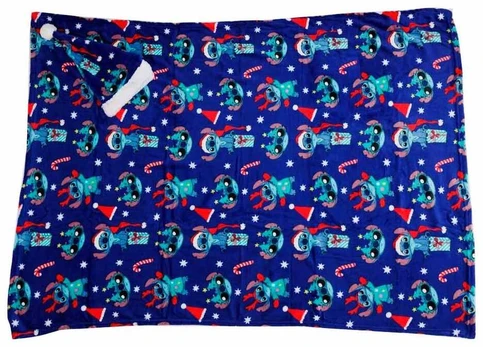 Disney Stitch Coral blanket + hat set