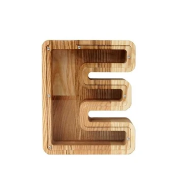 Vidutinė medinė taupyklė raidė „E“ (26 cm)