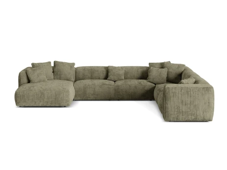 Modular Right Corner Sofa, "Martina", 6 Seats, 404x312x75, Moss Green
