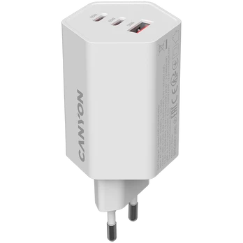CANYON charger HEXAGON 65 GaN 65W 2xPD 1xQC EU Baltas