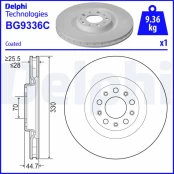 DELPHI BG9336C Brake Disc kaina