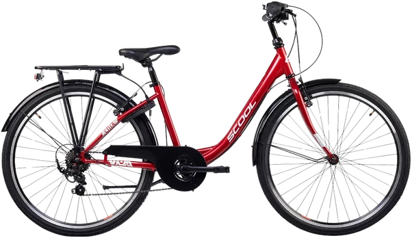 Youth bicycle S'COOL chiX, 26" Raudona/Baltas