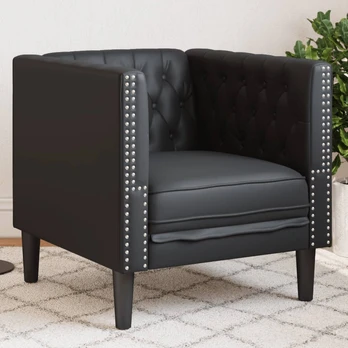 Chesterfield sofos kėdė juoda dirbtinė oda