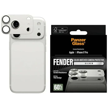Dėklas Panzer Glass FENDER Camera Protector Sidabrinis iPhone 17 Pro