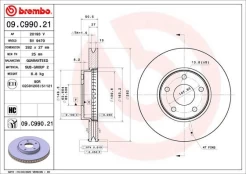 Stabdžių diskas BREMBO 09.C990.21 kaina