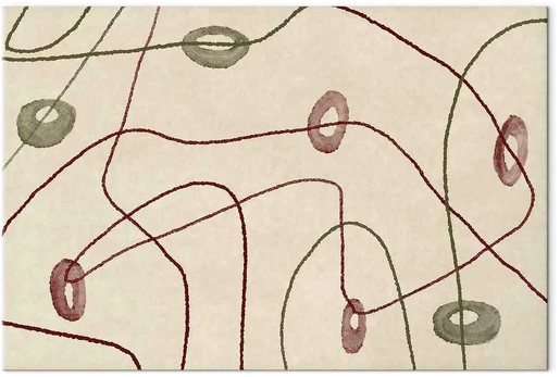 Artgeist Paveikslas - Lines and shapes – bead labyrinth on a pale washed background