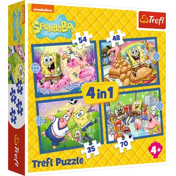 TREFL SPONGEBOB 4 dėlionių rinkinys
