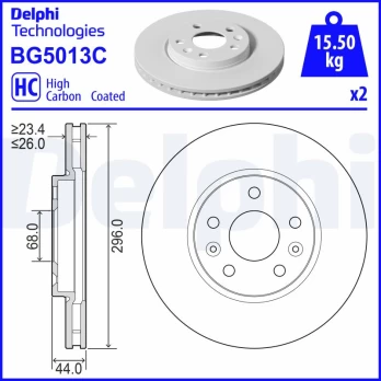 DELPHI BG5013C Brake Disc