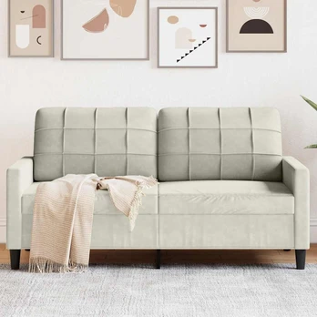 Dvivietė sofa, kreminės spalvos, 140cm, aksomas