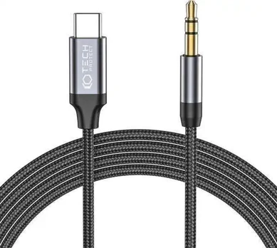 Juodas laidas Type-C - 3.5mm (AUX) 100cm "Tech-Protect Ultraboost"