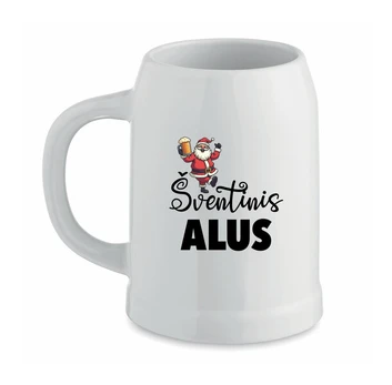 Keramikinis bokalas Šventinis alus, 1 vnt, balta