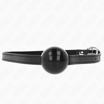 KINK Black Solid Silicone Ball Gag 4cm - Adjustable Strap 65x1.5cm