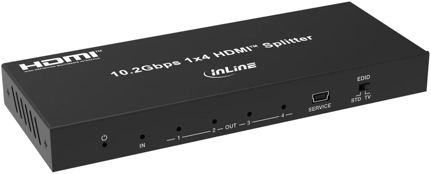 Šakotuvas Sbox InLine® Video Splitter, 1x4, HDMI 4K/30Hz