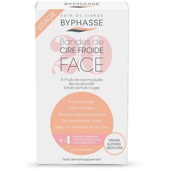 Vaško juostelės Byphasse Cold Wax Strips, veido plaukeliams, 20 vnt.