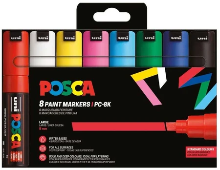 POSCA PC-8K 8stk Basis Farver