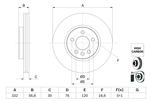 BOSCH 0 986 479 F04 Brake Disc