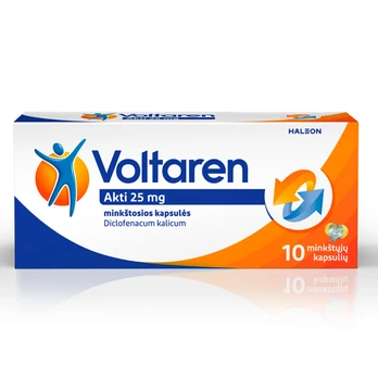 Minkštosios kapsulės VOLTAREN AKTI 25mg, 10 vnt.