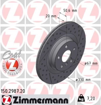 Stabdžių diskas ZIMMERMANN 150.2987.20