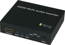 Garso keitiklis Techly HDMI 2K4K audio HDMI/TOSLINK/AUDIO stereo L/R kaina