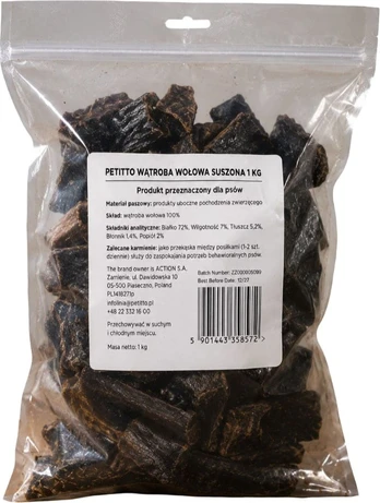 PETITTO Wątroba wołowa suszona 1kg