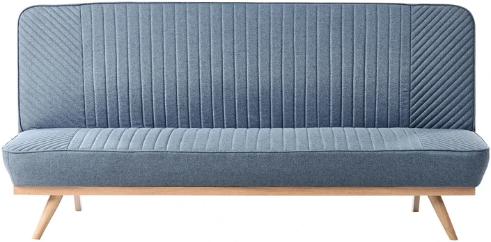 Beliani Dvivietė išskleidžiama sofa KALFAFEL, mėlyna